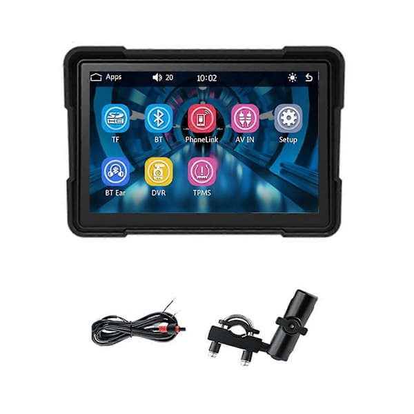 Motorcycle 5-inch Bluetooth Portable Screen GPS Navigation IP67 Waterproof Wireless Carplay Android