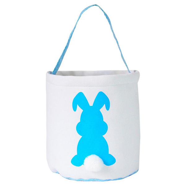 Påskeharekurvposer til barn Canvas Cotton Bæregave og eggjaktpose fluffy haler trykte kanin lerret leker bøtte tote