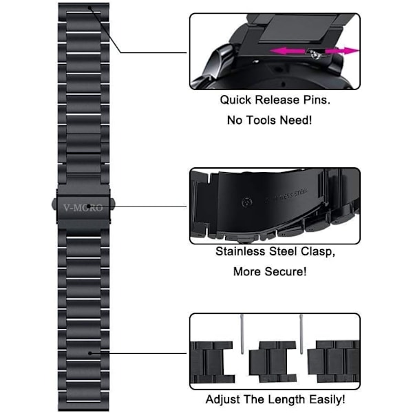 Gear S3 Frontier-armbånd/Galaxy Watch 46mm-armbånd/Galaxy Watch 3