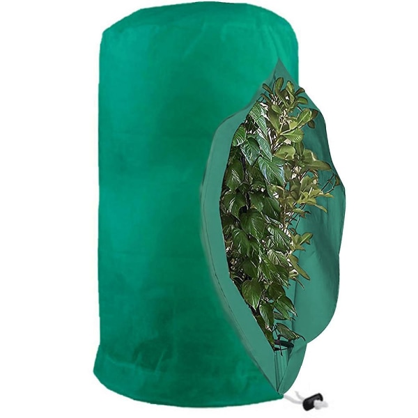 Pakkassuojapussit kasveille, Uudelleenkäytettävä cover kiristysnyörillä, Puutarhafleecelaukut talvi Green M-80x100cm