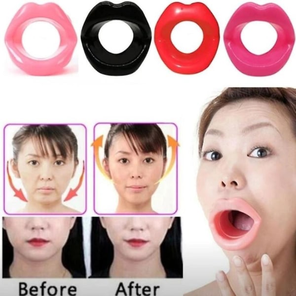 Silikongummi Ansikte Slimmare Träning Munstycke Muscle Anti Wrinkle Lip Trainer Munmassagerare Red