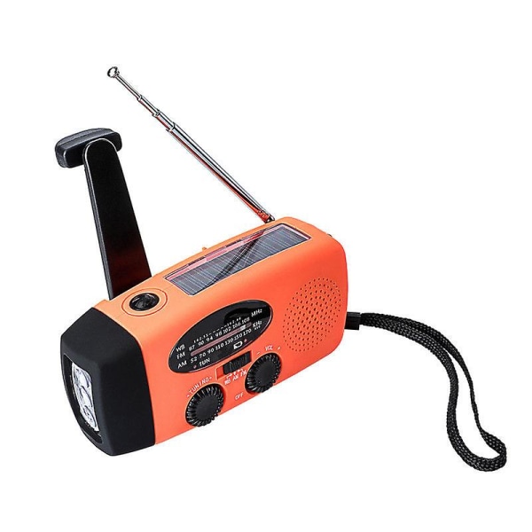 Högkvalitativ Handvevad Radio i Grossist, Solcellsradio, Nödhandvevad Radio Orange