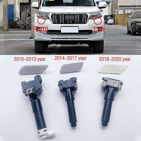 För Toyota Land Cruiser Prado Lc150 2010-2020 Bil Frontstötfångare Strålkastare Huvudlampa Tvättspraymunstycke Pumpkåpa Lock 18-20 cap left