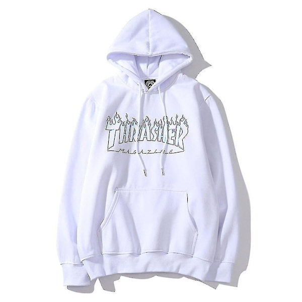 Unisex Thrasher Hoodie Letter Printed Sweatshirt Dragsko Huva med ficka black 1 S