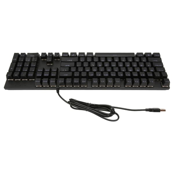 Full Size Mechanical Keyboard 104 Keys USB Wired Gaming Keyboard with Numeric Keypad Red Switch for Windows Black