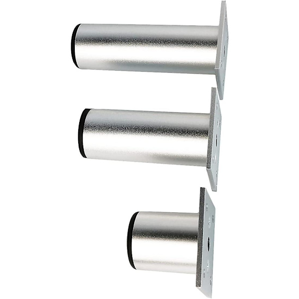 4 Justerbare Ben 5cm Højde Tykkere Skab Ben Bord Ben Møbel Ben, Aluminium Legering Møbel Ben, Højde Justerbar 0-15mm Med Rustfrit