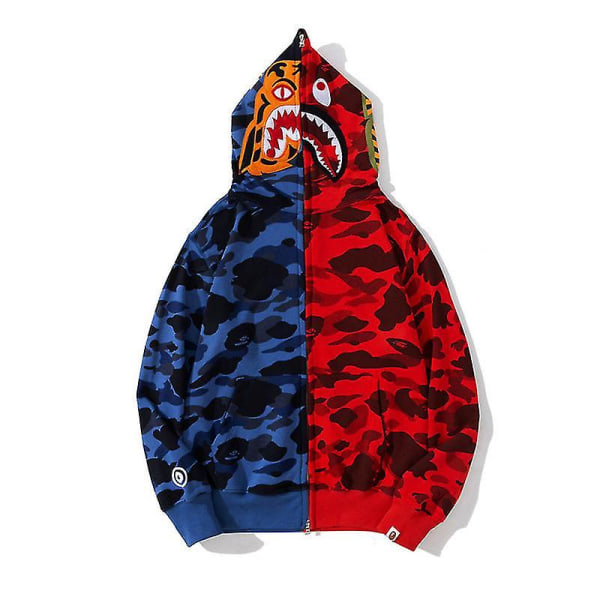 Shark Ape Bape Hoodie Camo Print Polyester Trøje Casual Løstsiddende Lynlås Hoodie Jakke Til Mænd Kvinder Raoliang style 11 XXL