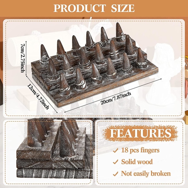Fingers Træ Ring Display Træ Finger Ring Stativ Ring Display Til Salg Smykke Display Holder Showcase Til Opbevaring