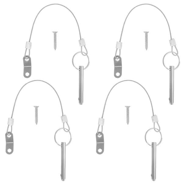 Hurtigudløserstift, 6,3 mm øverste stiftdiameter, 51 mm samlet længde, 40 mm effektiv længde med 316 rustfrit stålkabler
