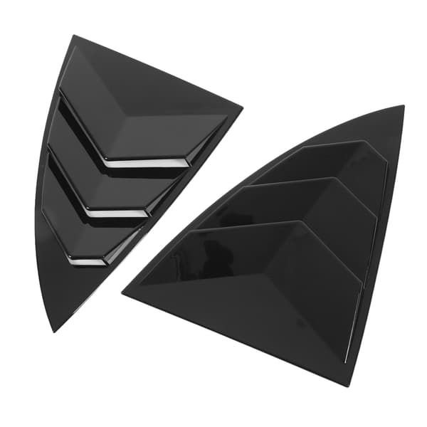 2PCS Side Window Spoiler Smooth Surface Triangle Splitter Screen Protector Replacement for Tesla Model Y 2021 to 2023 Black