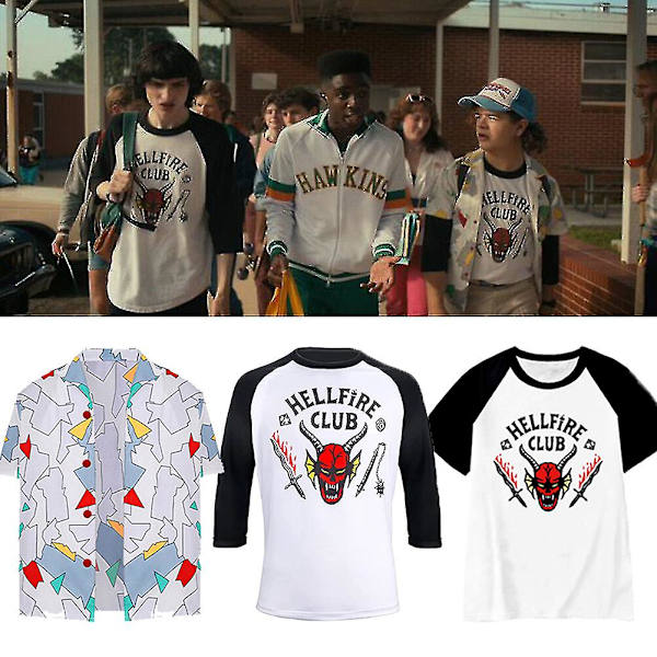 Stranger Things 4 Hellfire Club -lahjat: Lippis/T-paita/Paita/Asusteet Aikuisten ja Lasten Short Sleeve T-Shirt 9-10 Years