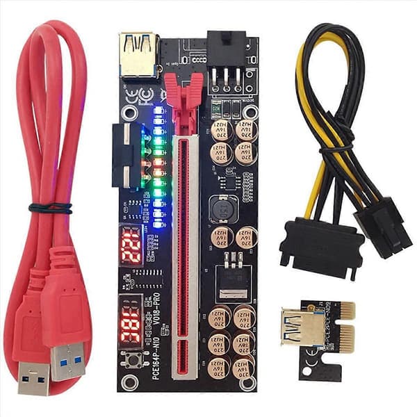 VER018 PRO PCI-E Riser-kortti USB 3.0 -kaapeli 018 PLUS PCI Express (punainen)