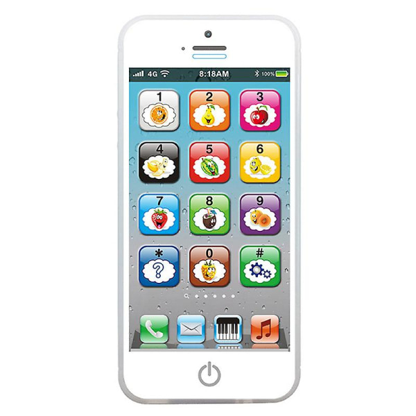 1 st Baby Mobiltelefon Lärande Mobiltelefon Barn Musikleksaker Tidig pedagogisk elektrisk telefonleksak White