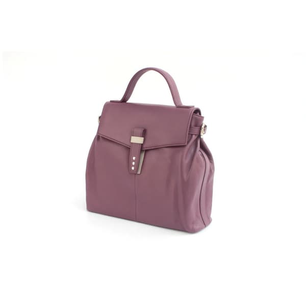 Eastern Counties Leather Katrina Læderhåndtaske med Spændedetaljer Drue/Elfenben Grape/Ivory One Size