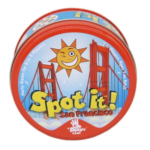 Spot It -korttipeli useille pelaajille, loogisen päättelyn harjoituslautapeli perheen kokoontumiseen San Francisco