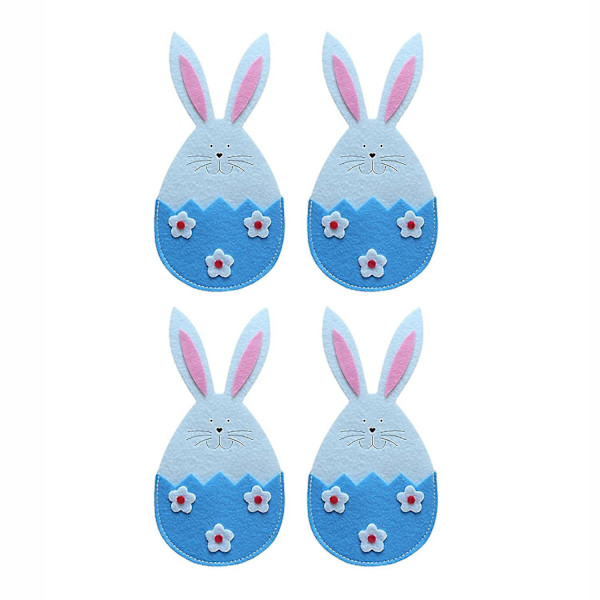 Påske Bestikkpose 4stk 4stk Klut Påske Bestikkpose Påskedekorasjoner Blue