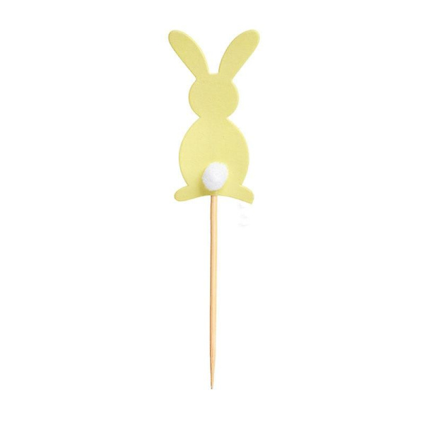 5 stk. Happy Easter Kanin Kage Toppers Bunny Kage Dekoration Fødselsdagsfest Favør Påske Dekoration Til Hjem Festival Forbrugsvarer yellow