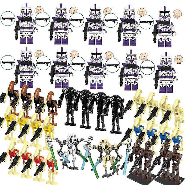 Stridsdroid Minifigurer Star Wars Super Stridsdroids Kommendanter Piloter 10Clone Trooper 30Droid