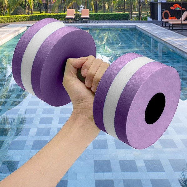 Mardi Gras 2024 1 Par Aqua Fitness Hantlar Skum Dumbbells Hand Barer Pool Resistance Träning Purple