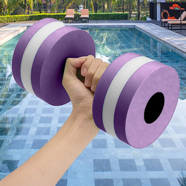Svømmeflydere til voksne 1 par Aqua Fitness Håndvægte Skum Dumbbells Håndstænger Pool Modstandstræning Purple