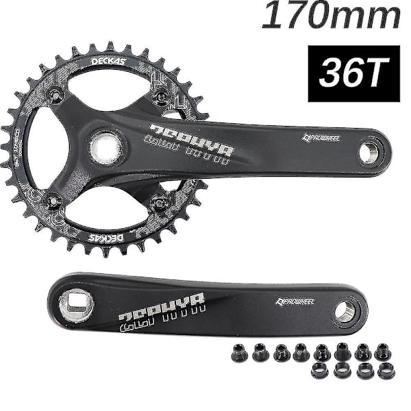 Prowheel Vevarm Square Hole MTB-cykel 104bcd 170mm 175mm Deckas Kedjekrans Mountain Bike 30t 32 34 36 38 40t 1x 2x 1 2 Växlar 170mm and 36T