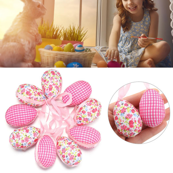 9 stk/pakke Hængende ægdekor Splintfri polystyren Styrofoam Mini Glædelig påske Farverig ægdekoration Hjemmetilbehør Pink