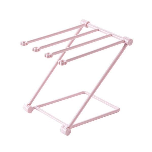 Kokoontaitettava pyykkiteline tilaa säästävä Pink