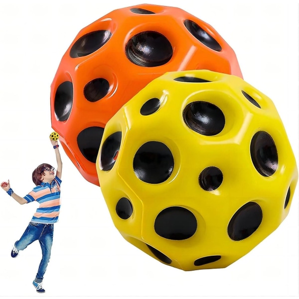Rumbolde Ekstrem høje hoppende bolde og poplyde Meteor Rumboldlegetøj,gummi hoppebold Sansebold,sportstræningsbold til indendørs udendørs leg, Yellow x Orange