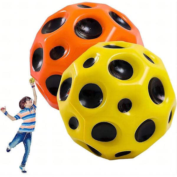 Space Balls Extreme Högstudsande Boll & Pop Ljud Meteor Space Ball Leksak, Gummiboll Sensorisk Boll, Sportträning Boll För Inomhus Utomhus Lek, Yellow x Orange