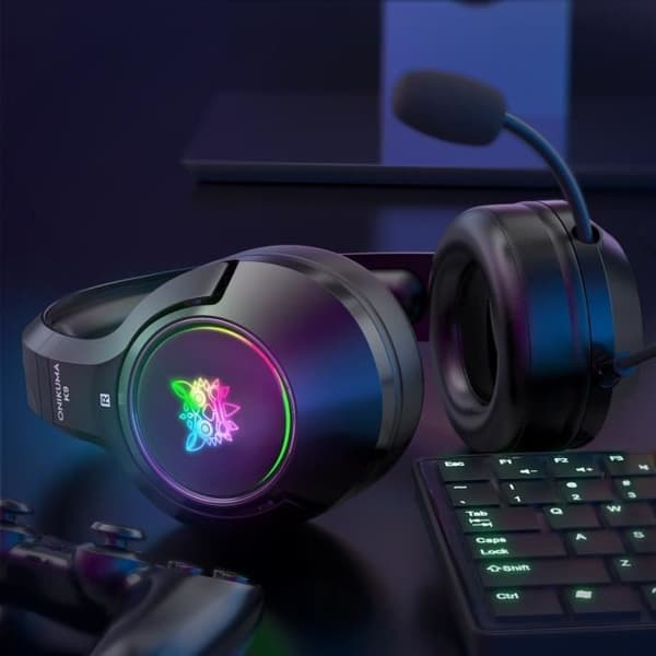 ONIKUMA K9 Gaming Headset with Noise-Cancelling Microphone - USB 3.5mm - Compatible with Xbox One, PS4, Nintendo Switch