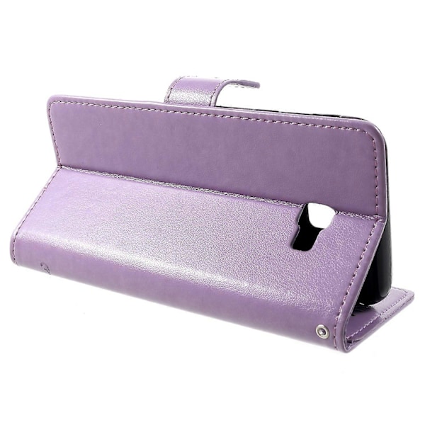 Imprint Fjärilsblommiga Plånboksfodral Stativ Läder Mobiltelefonfodral för Samsung Galaxy J4 Plus