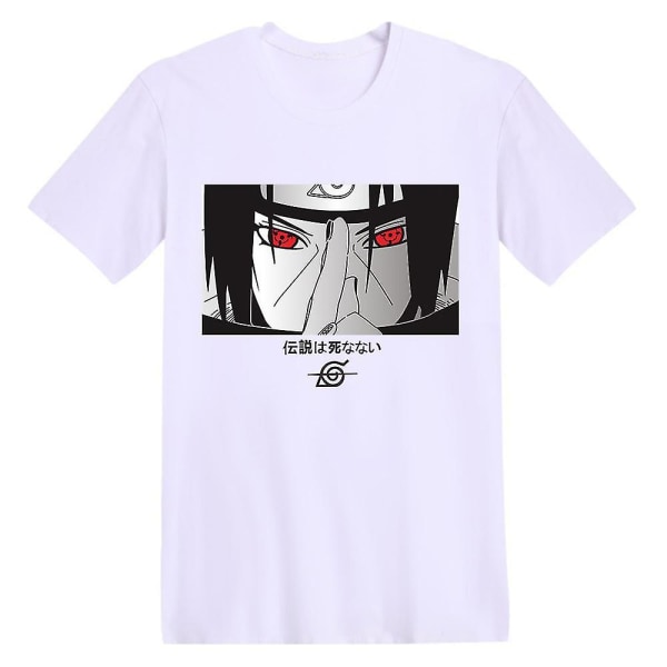 Unisex anime Uchiha Itachi printed T-shirts Casual sommar kortärmade toppar Presenter White 3XL