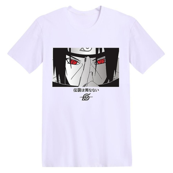 Unisex Anime Uchiha Itachi T-skjorter med trykk Uformelle sommeroverdeler med korte ermer Gaver White 3XL