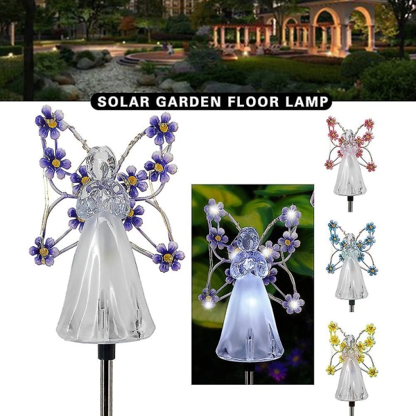 Vattentät Solar Angels Light Energisparande Solar Garden Angels Light For staket Trottoarer Balkonger Purple