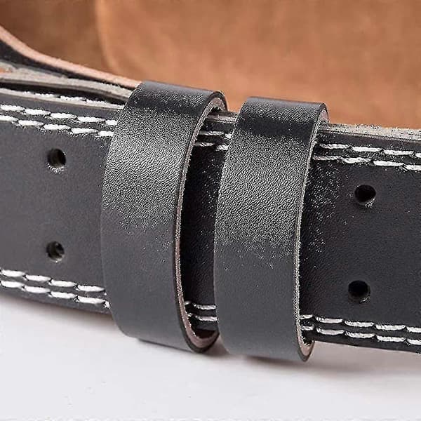 Läder viktlyftarbälte, justerbart med spänne, ryggstöd Black XL
