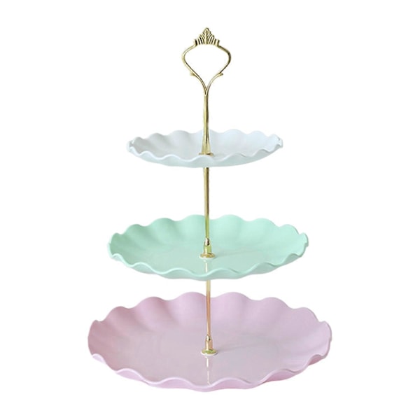 3-etasjes Cupcake Stativ, Dessert Display Stativ, BPA-fri, Stor Kapasitet, Enkel Montering, Kake Stativ (LGL) Multicolor