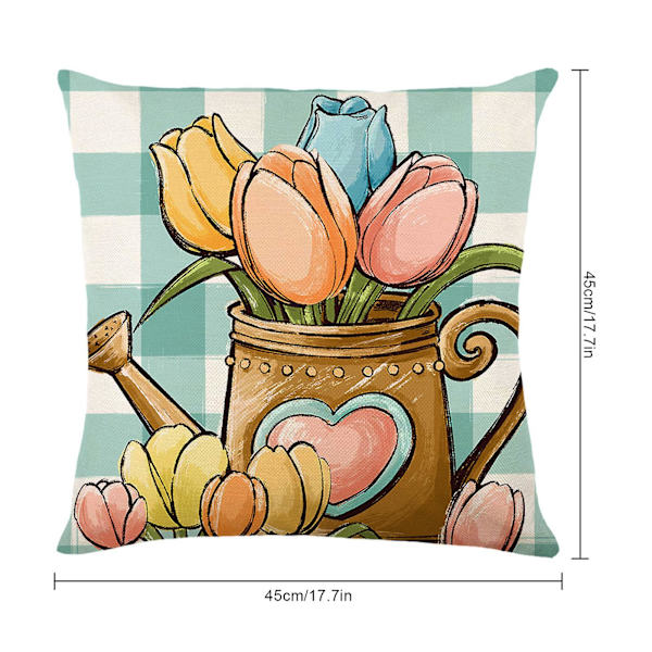 Kevätpääsiäispupun tyynynpäälliset tyynyliinat 18x18'' 4 kpl setti sohvalle kotiin festivaalin koristeluun blue