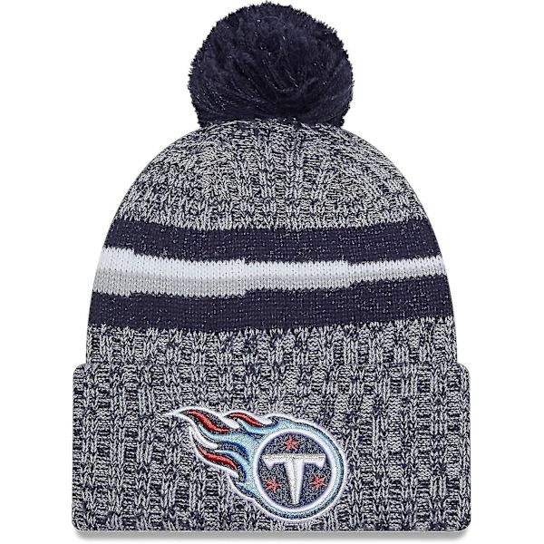 NFL Sideline Sport Stickad Mössa Amerikansk Fotboll 2023/2024 Vintermössa Med Pompom One Size Alla Lag SportKnit to Titan-Blue31948