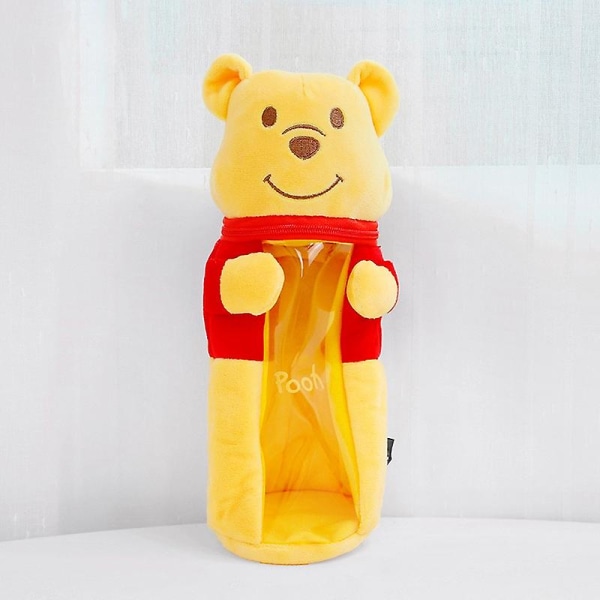 Tecknad Anime Figurer Pennfodral Case med hög kapacitet för mellanstadieelever Söt plysch case Winnie The Pooh