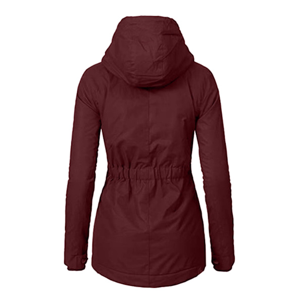 2024 efterår og vinter bomuldsforet jakke ny stil plus fløjl stor størrelse bomuldsfrakke lammeuld parka bomuldsforet jakke Wine red 4XL