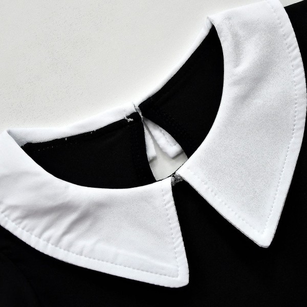 2023 Ny Cosdaddy Wednesday Addams Familie Cosplay Kostyme Kjole Barn Jenter Svart Kjole Parykk Halloween Kostyme wig 160