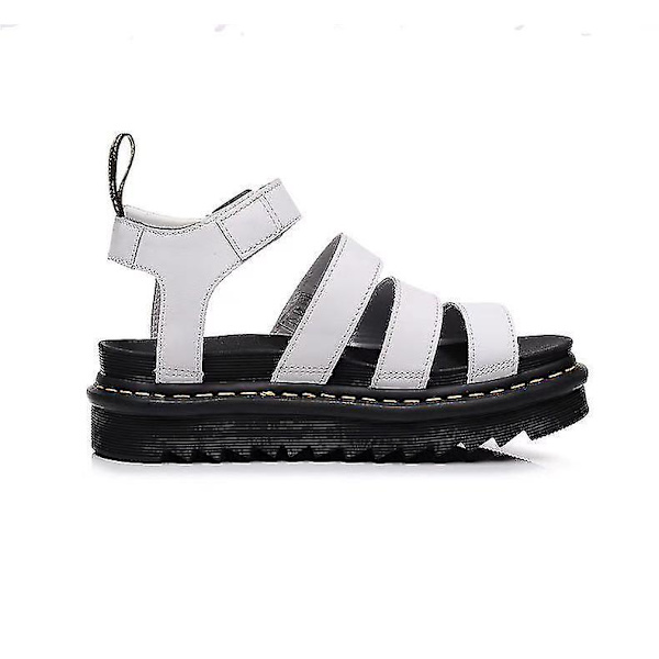 Damskor Chunky Sandaler Tjocka Sulor Remmar Blockplattformsskor Sommar Ny Storlek WHITE 35