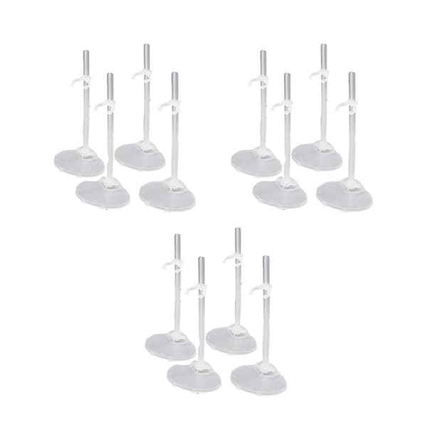 12 Stk. Dukke Standere Figurer Display Holder Rack Legetøjstilbehør Transparent