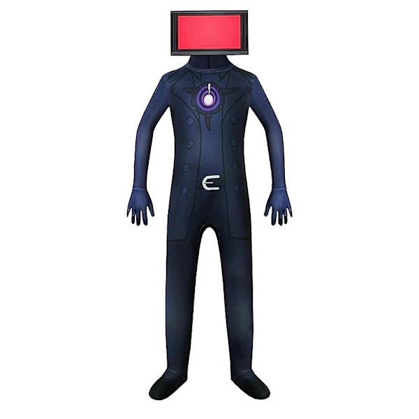 Skibidi Toalett Cosplay Kostym Barn Halloween Jumpsuit För Pojkar Flickor Tv Man Kameraman Fancy Dress Up 4-9 år TV man 4-5Years