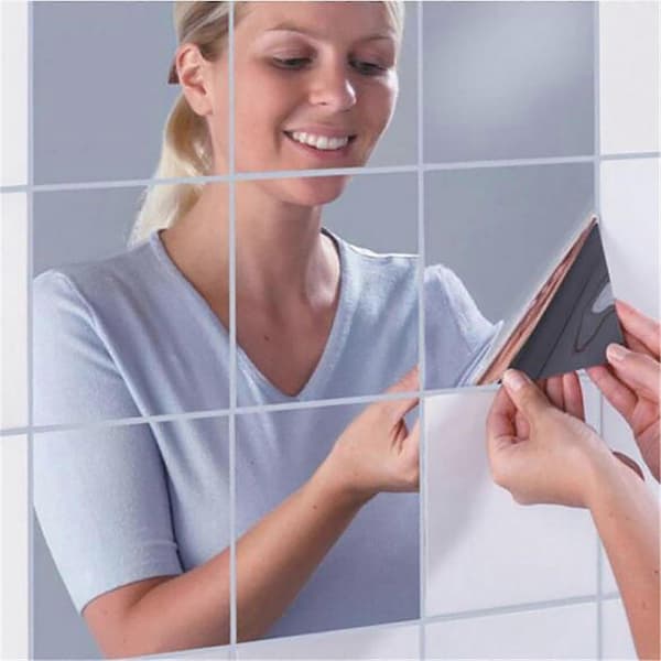 Self-Adhesive Acrylic Mirror, Mirror Tiles, Flexible Mirror Sheets Wall Decals, Frameless Mirror 50cm*150cm*0.1mm