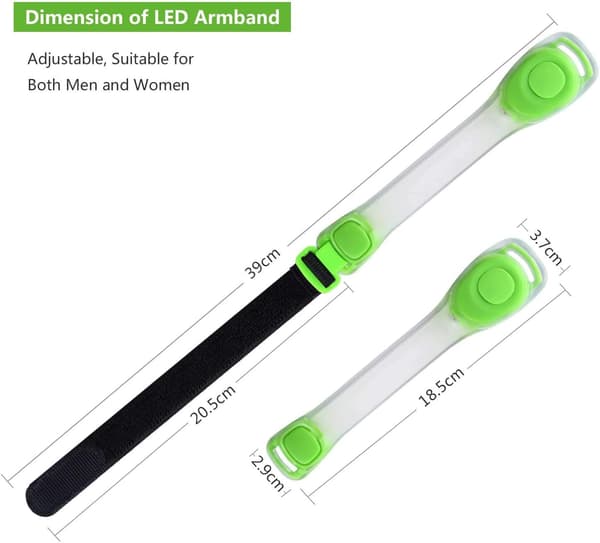 4 LED-armbånd Refleks LED-armbånd for løping og jogging