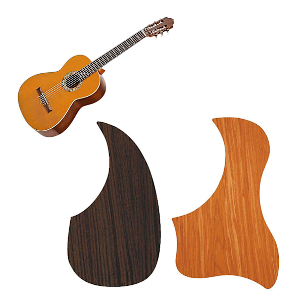 Farfi Gitarr Pickguard Självhäftande Repskydd Ersättning Valnöt Träkorn Vattenformad Folk Gitarr Skydd Repskydd För Gitarrist A