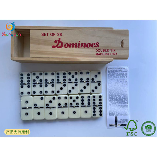 Træ Dominoer / -Domino Spil Varmt Hvid