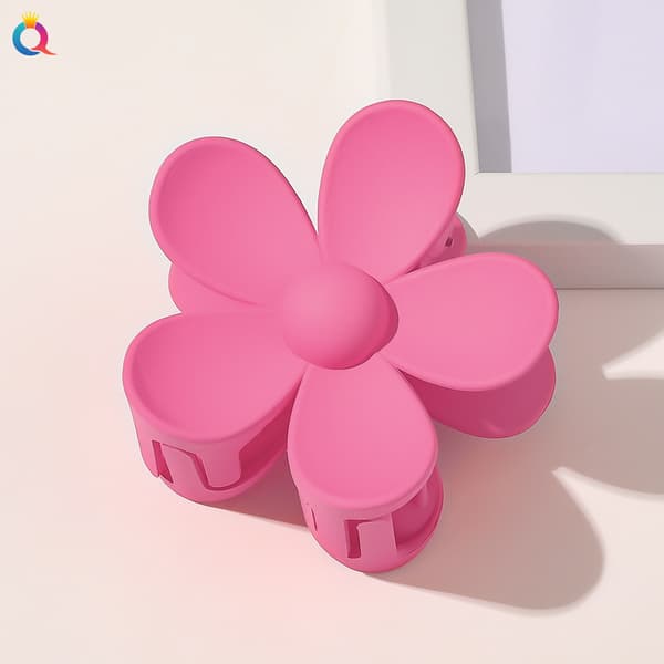Hårklemmer, 6 matte blomsterklemmer, 6 farger