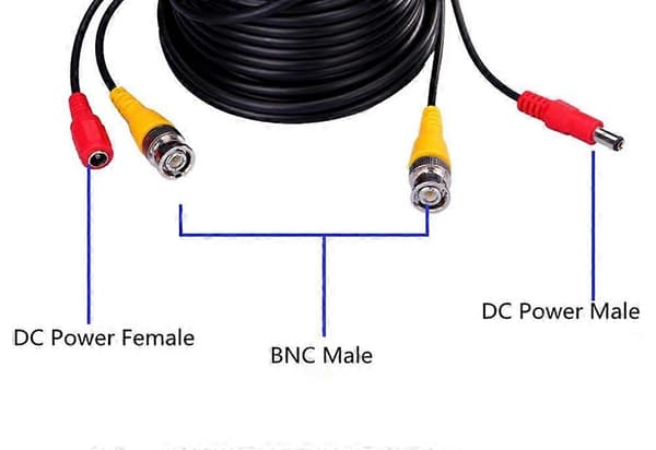 20 m BNC Video Strøm Siamese Kabel til Overvågningskamera DVR Kit